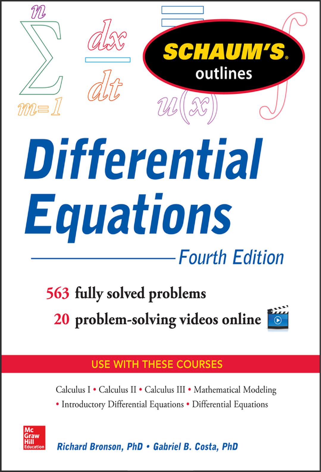 (eBook PDF)Schaum s Outlines of Differential Equations, 4th Edition by Richard Bronson