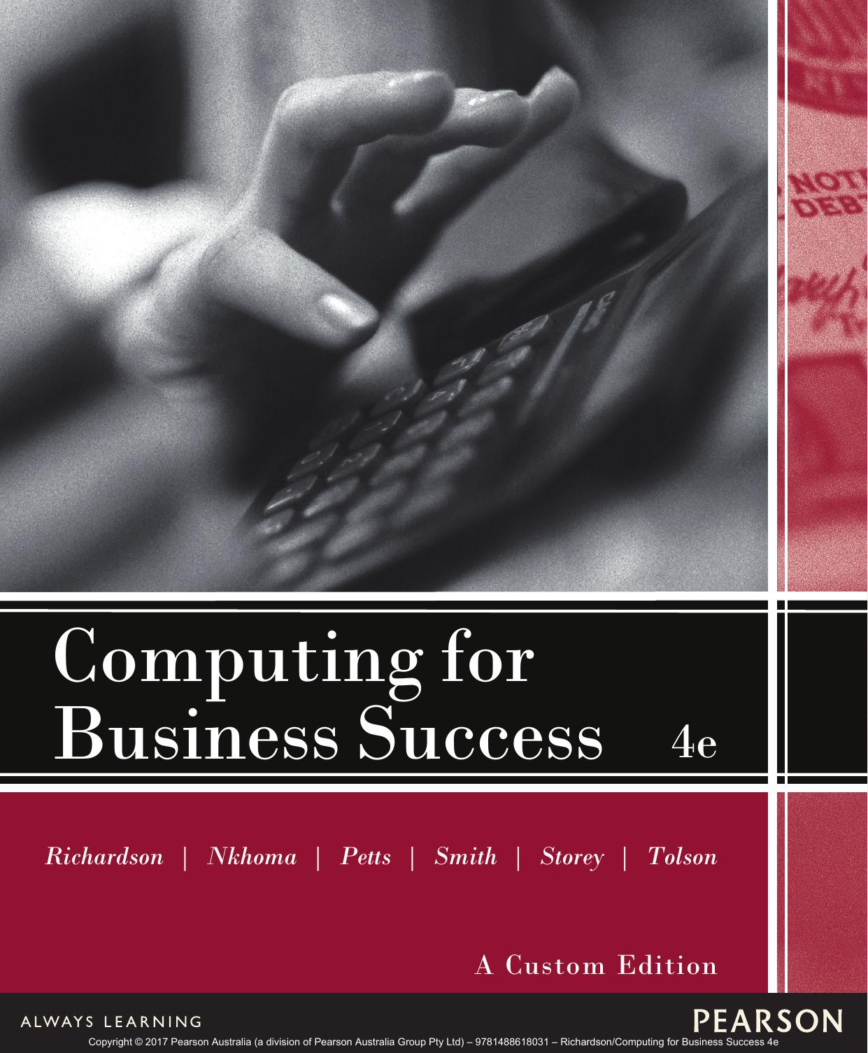 (eBook PDF)Computing for Business Success 4th Edition by Joan Richardson