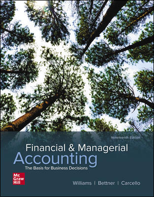 (eBook PDF)ISE EBook Financial and Managerial Accounting The Basis for Business Decisions 19th Edition  by Jan Williams,Mark Bettner,Joseph Carcello