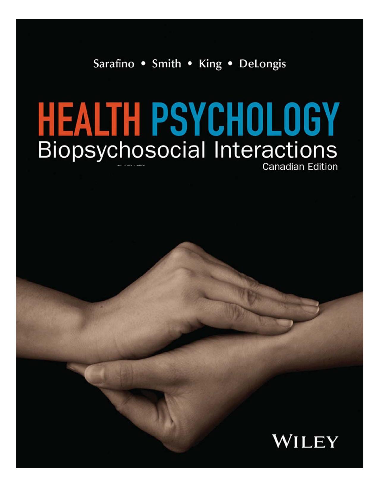 (eBook PDF)Health Psychology, Canadian Edition by Edward P. Sarafino,Timothy W. Smith