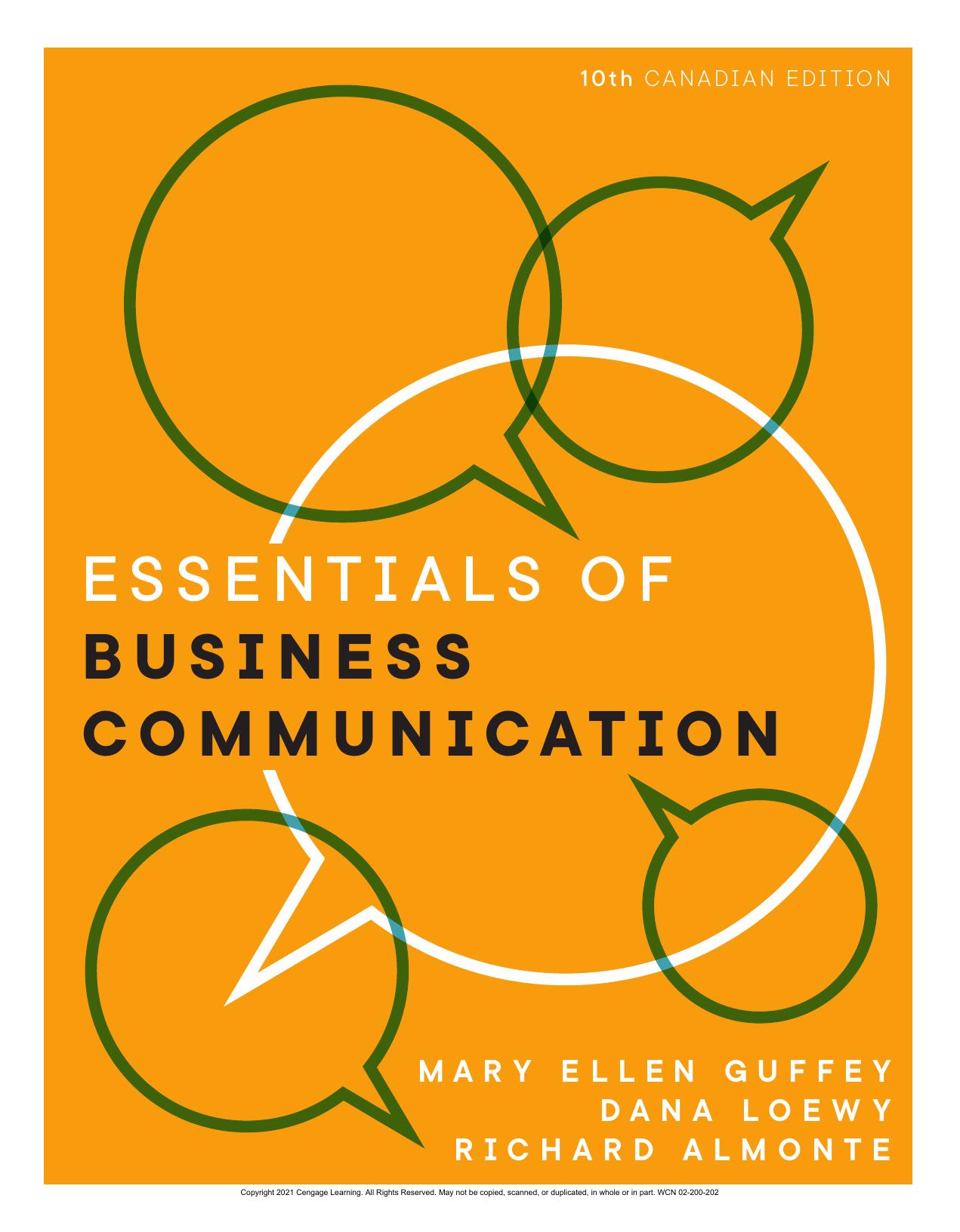 (eBook PDF)Essentials of Business Communication by Mary Guffey,Dana Loewy,Richard Almonte