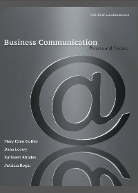 Test Bank for Business Communication Process Product, 5th Canadian Brief Edition