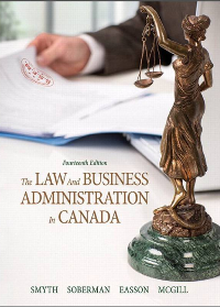 Test Bank for The Law and Business Administration in Canada 14th Edition