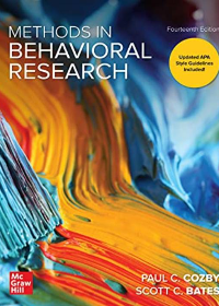 Test Bank for Methods in Behavioral Research 14th Edition by Paul Cozby,Scott Bates