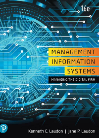 Test Bank for Management Information Systems: Managing the Digital Firm 16th Edition by Kenneth C. Laudon , Jane P. Laudon 