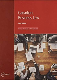 (eBook PDF)Canadian Business Law, 3rd Edition by Tamra Alexander , Pat Papadeas  Emond Publishing (2018)