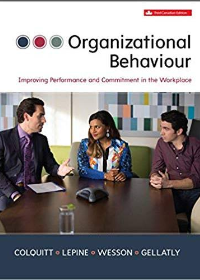 Test Bank for Organizational Behaviour: Improving Performance and Commitment 3rd Canadian Edition by Jason Colquitt , Jeffery LePine , Michael Wesson , Ian Gellatly
