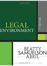 Solution manual for Legal Environment 7th Edition