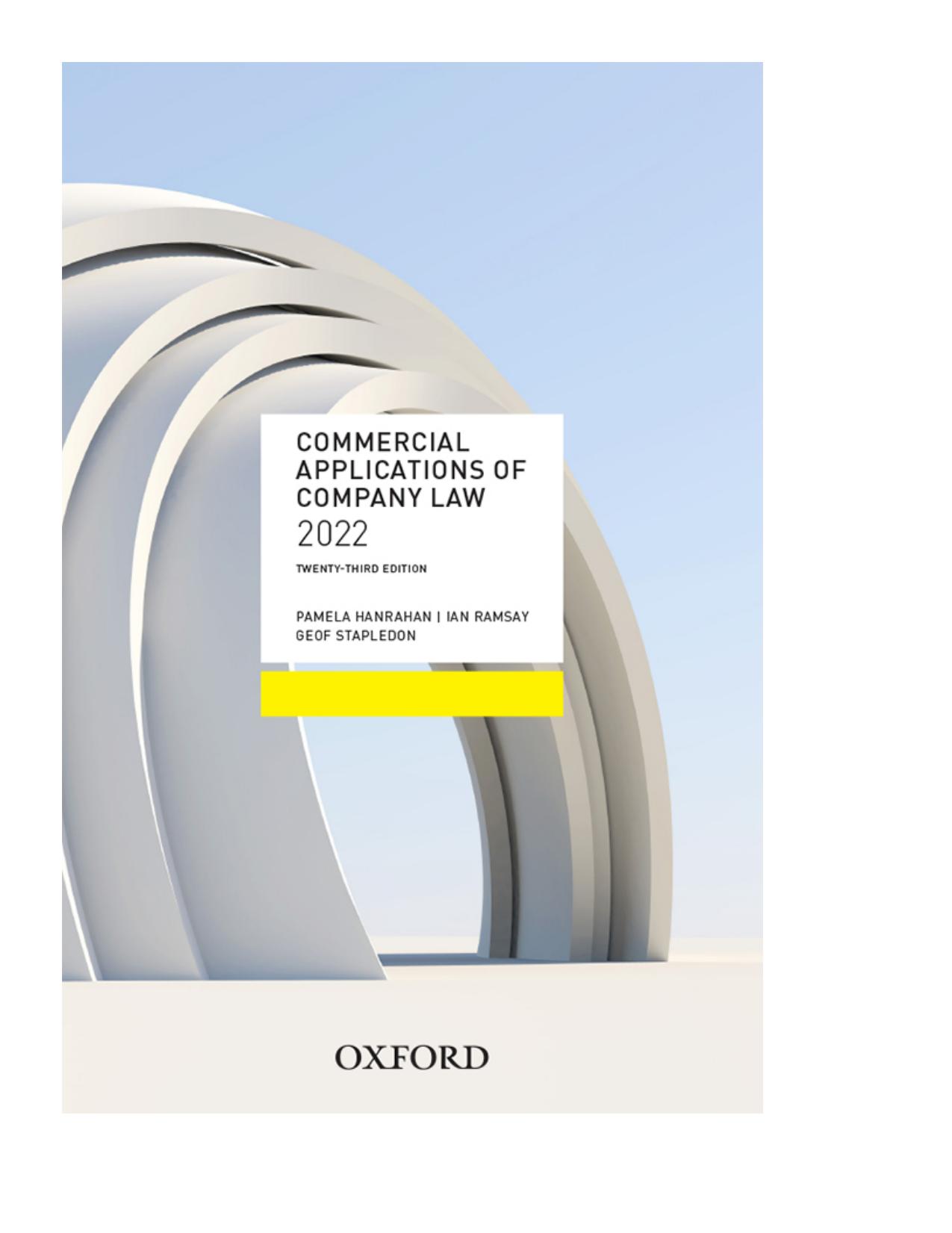 (eBook PDF)Commercial Applications of Company Law 2022 Twenty-third edition by Pamela Hanrahan,Ramsay Ramsay,Geof Stapledon