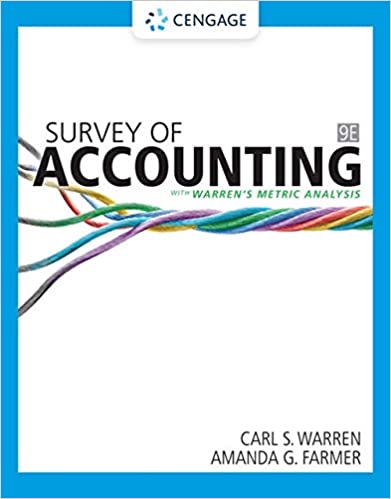 (eBook PDF)Survey of Accounting 9th Edition by Amanda Farmer , Carl Warren 