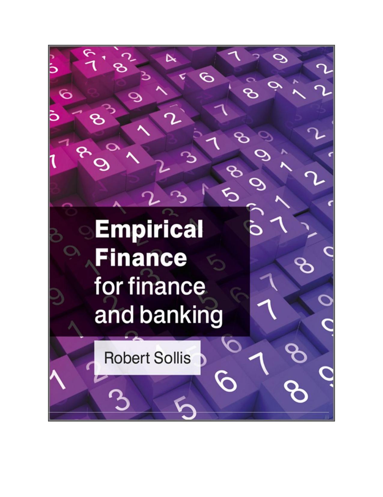 (eBook PDF)Empirical Finance for Finance and Banking by Robert Sollis