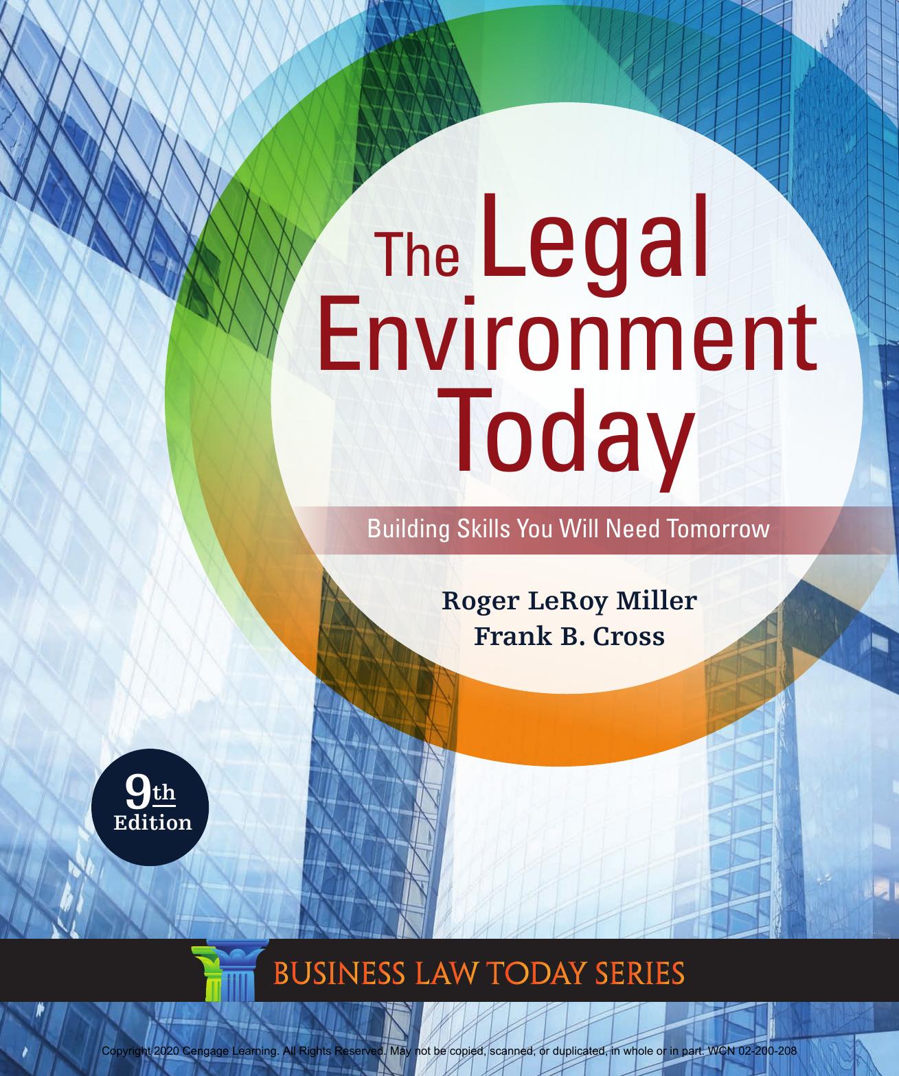 (eBook PDF)Legal Environment Today 9th  by Roger LeRoy Miller , Frank B. Cross