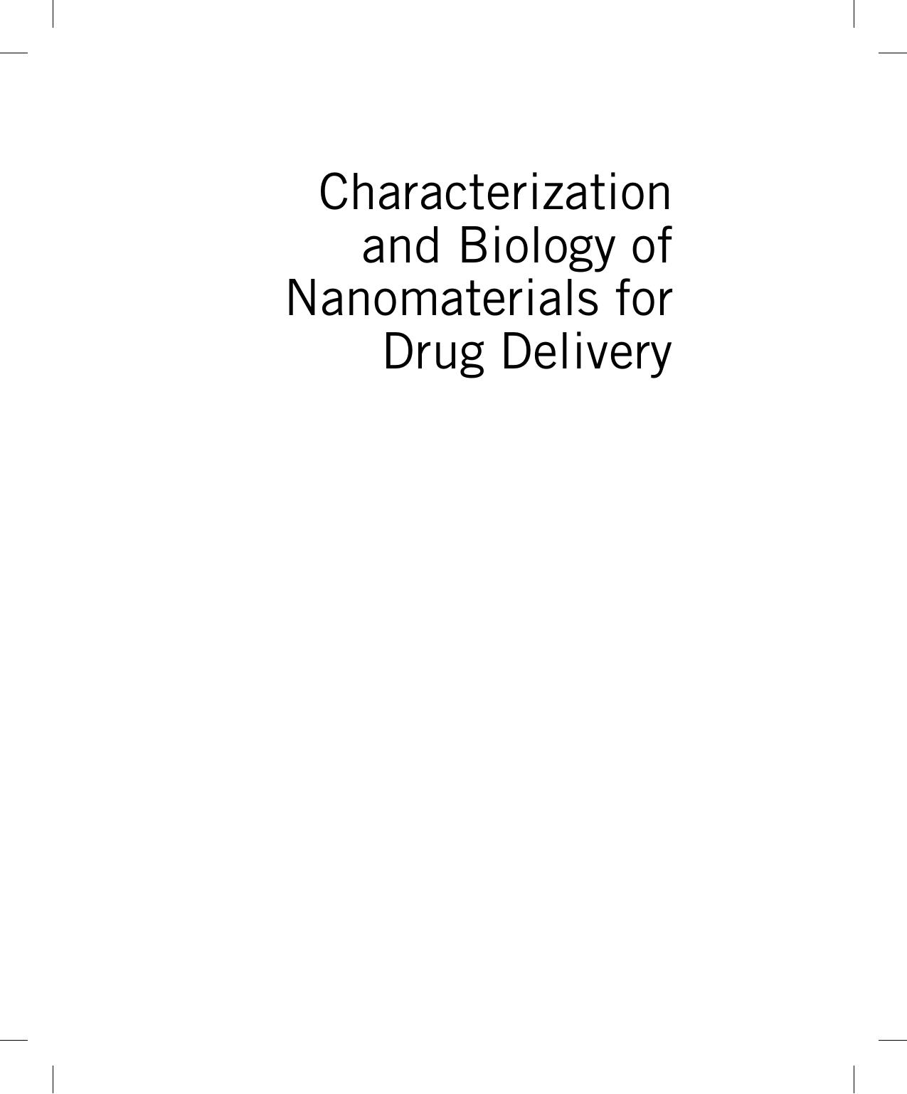 (eBook PDF)Characterization and Biology of Nanomaterials for Drug Delivery by Shyam Mohapatra , Shivendu Ranjan