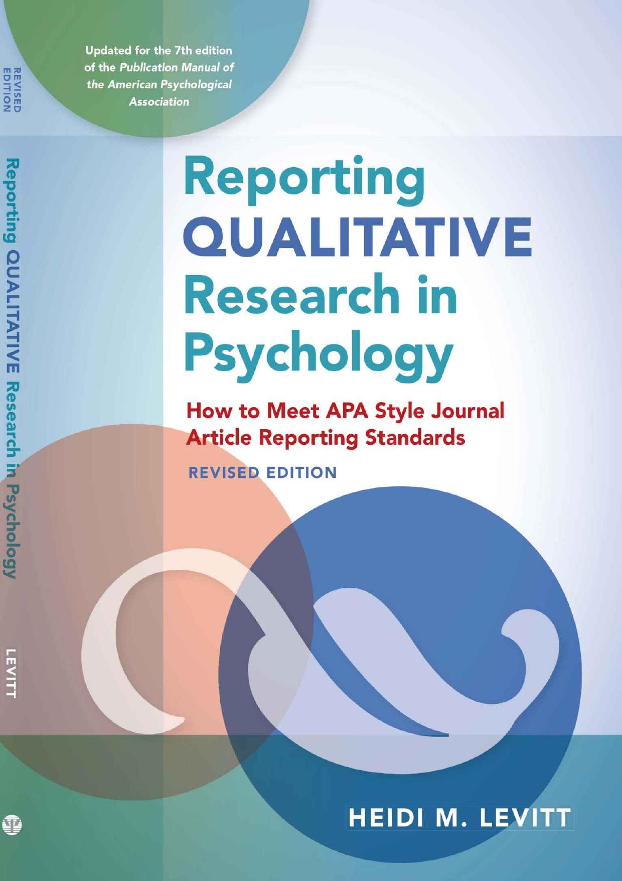 (eBook PDF)Reporting Qualitative Research in Psychology Revised Edition by Heidi M Levitt