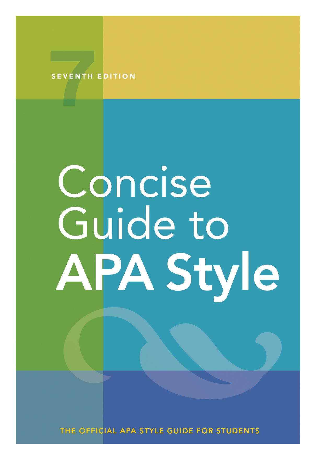 (eBook PDF)Concise Guide to APA Style 7th Edition