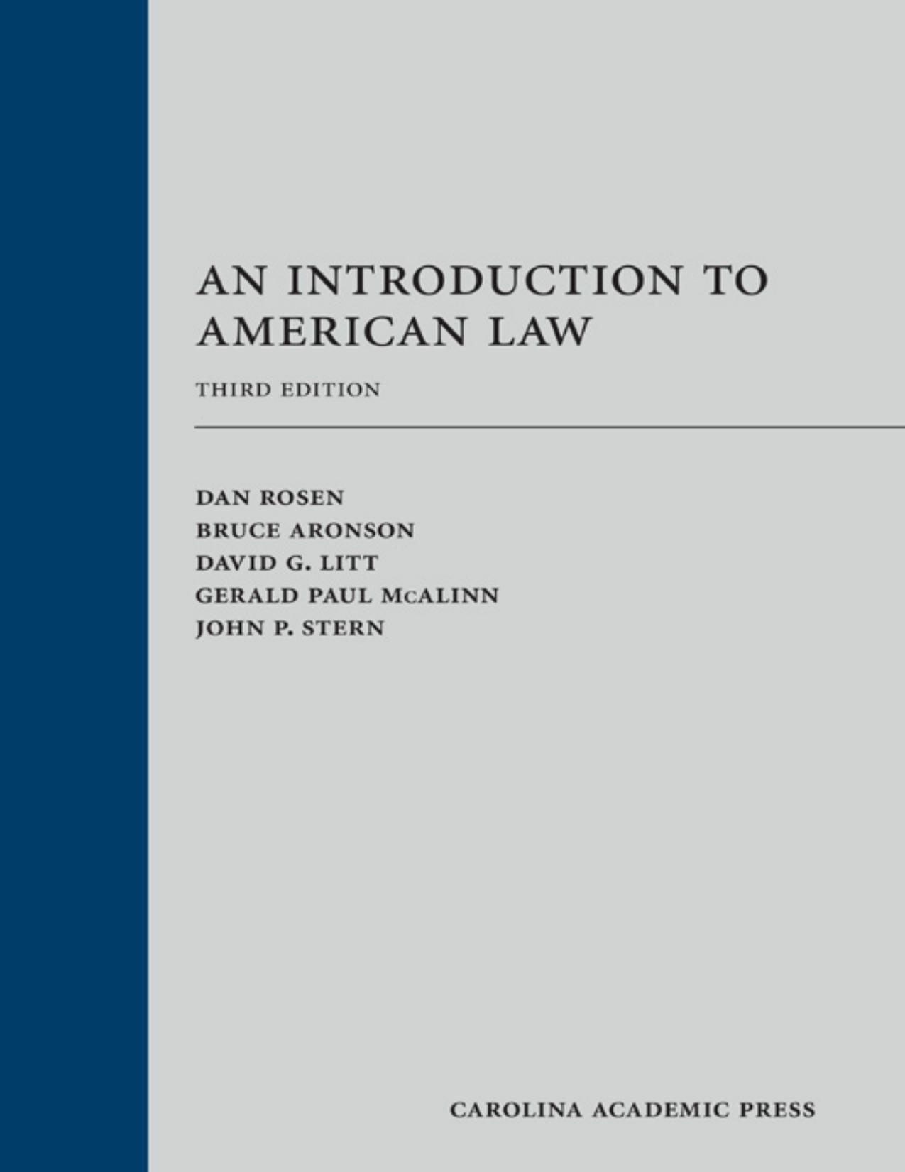 (eBook PDF)An Introduction to American Law 3rd Edition by Daniel Rosen,Bruce Aronson