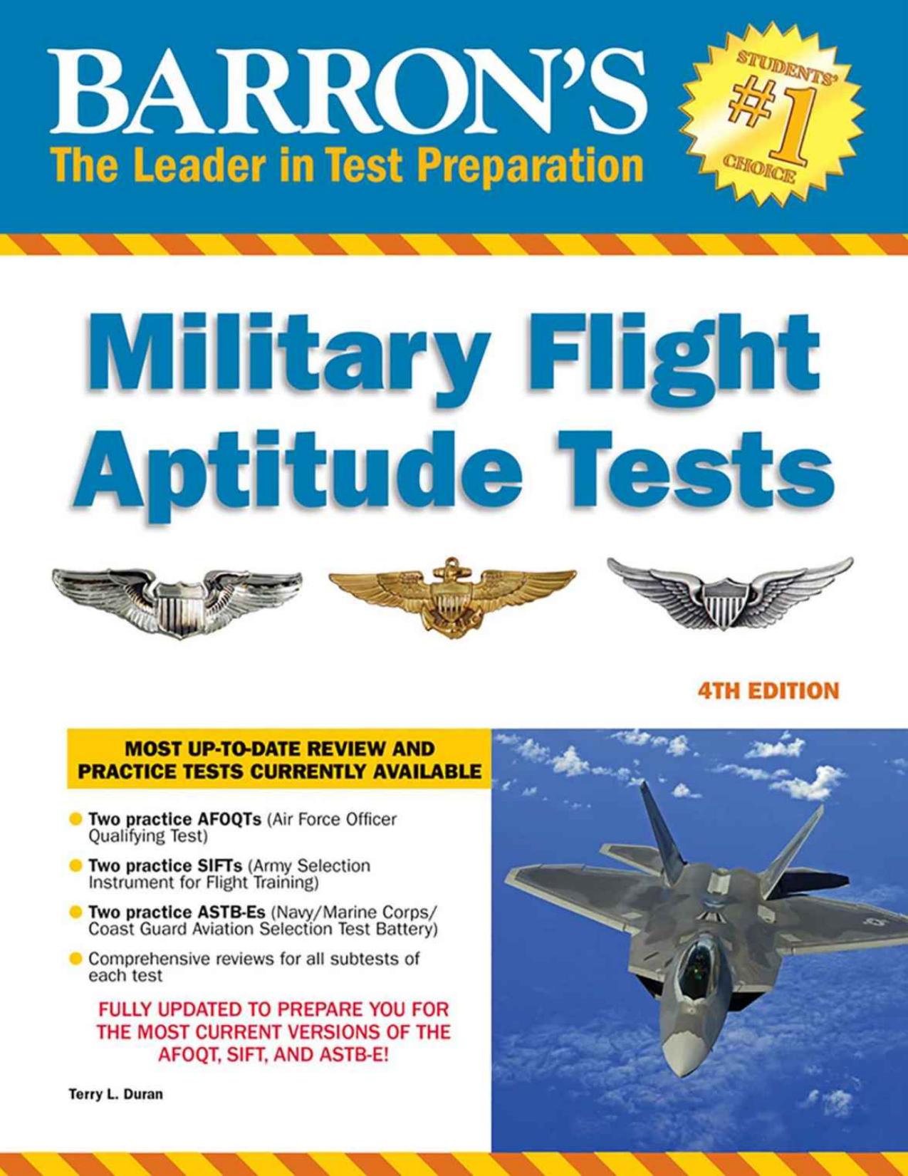 (eBook PDF)Military Flight Aptitude Tests (Barron＆＃39;s Test Prep) Fourth Edition by Terry L. Duran