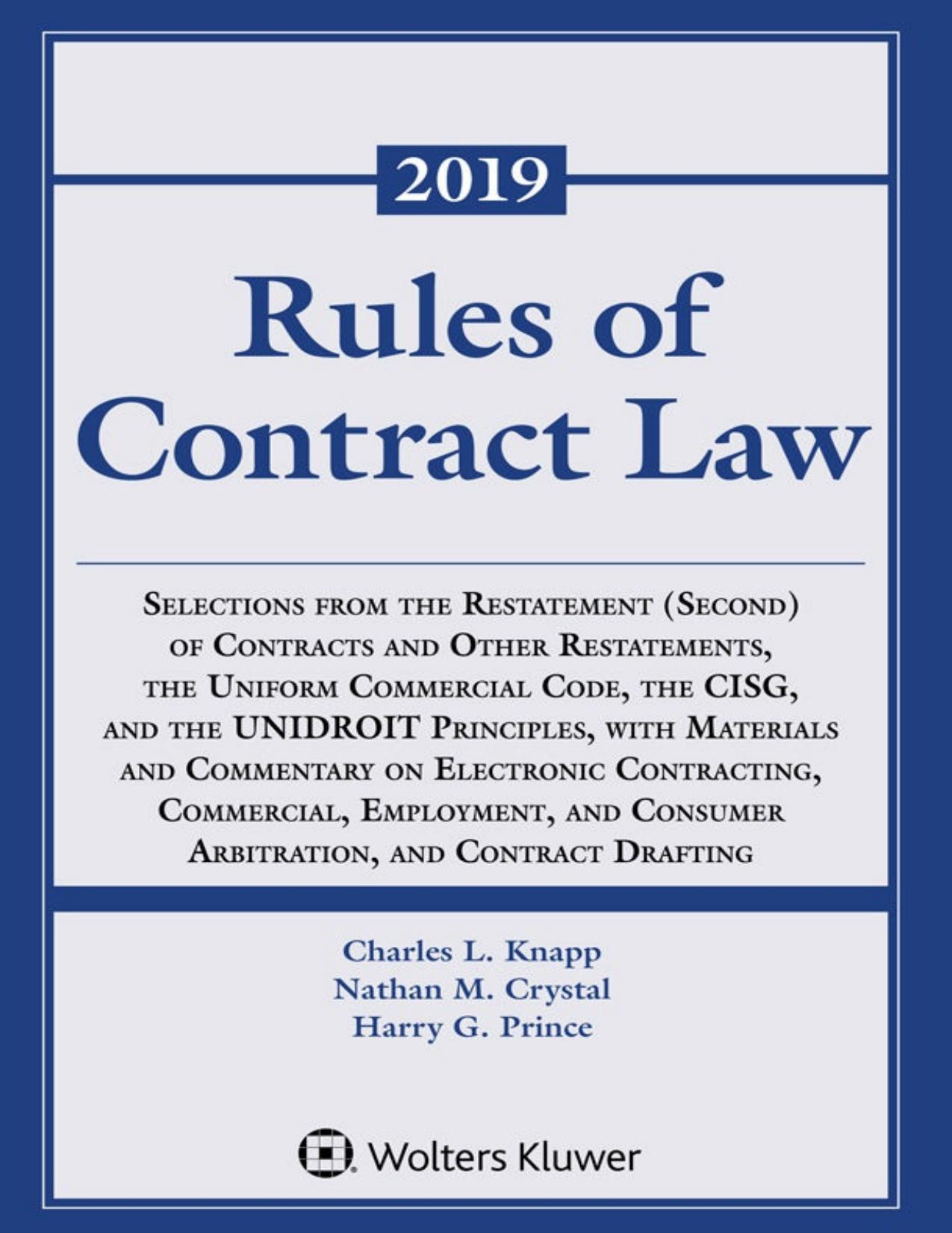 (eBook PDF)Rules of Contract Law: 2019-2020 (Supplements) Supplement Edition by Charles L. Knapp,Nathan M. Crystal