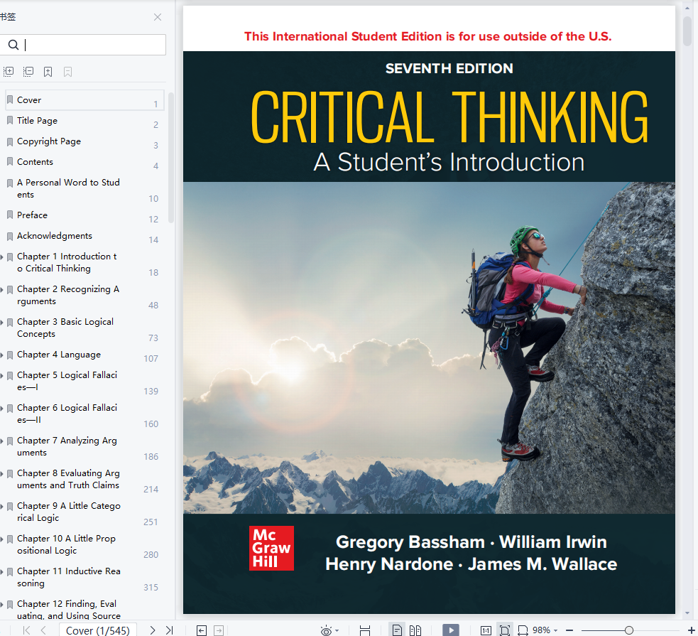 critical thinking a student's introduction 7th edition