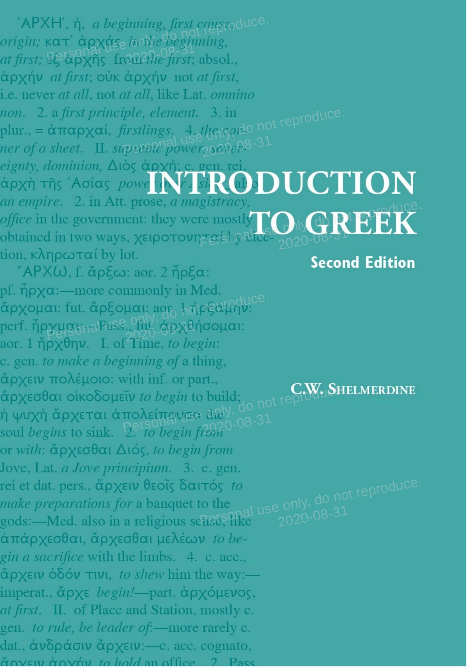 (eBook PDF)Introduction to Greek 2nd Edition by Cynthia W. Shelmerdine