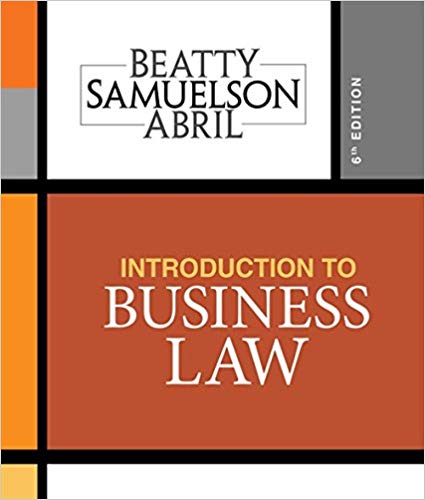 (eBook PDF)Introduction to Business Law 6th Edition  by Jeffrey F. Beatty , Susan S. Samuelson , Patricia Sanchez Abril 