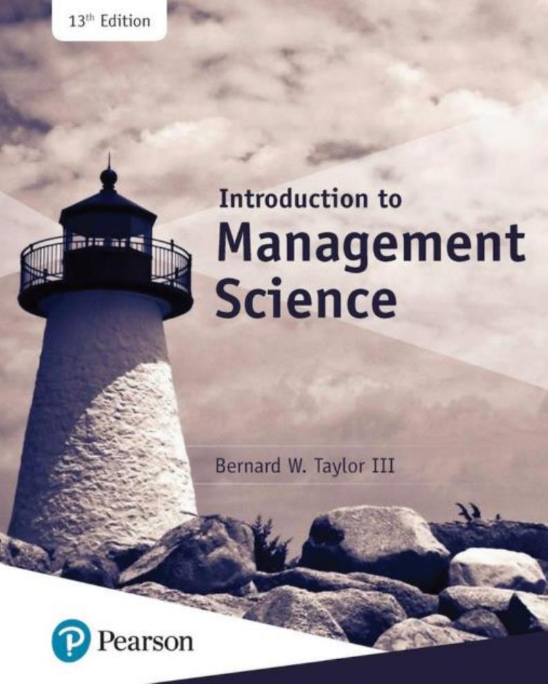 (eBook PDF)Introduction to Management Science 13th Edition by Bernard Taylor