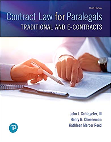 (eBook PDF)Contract Law for Paralegals, 3rd Edition by John J. Schlageter III , Henry R. Cheeseman , Kathleen Reed 
