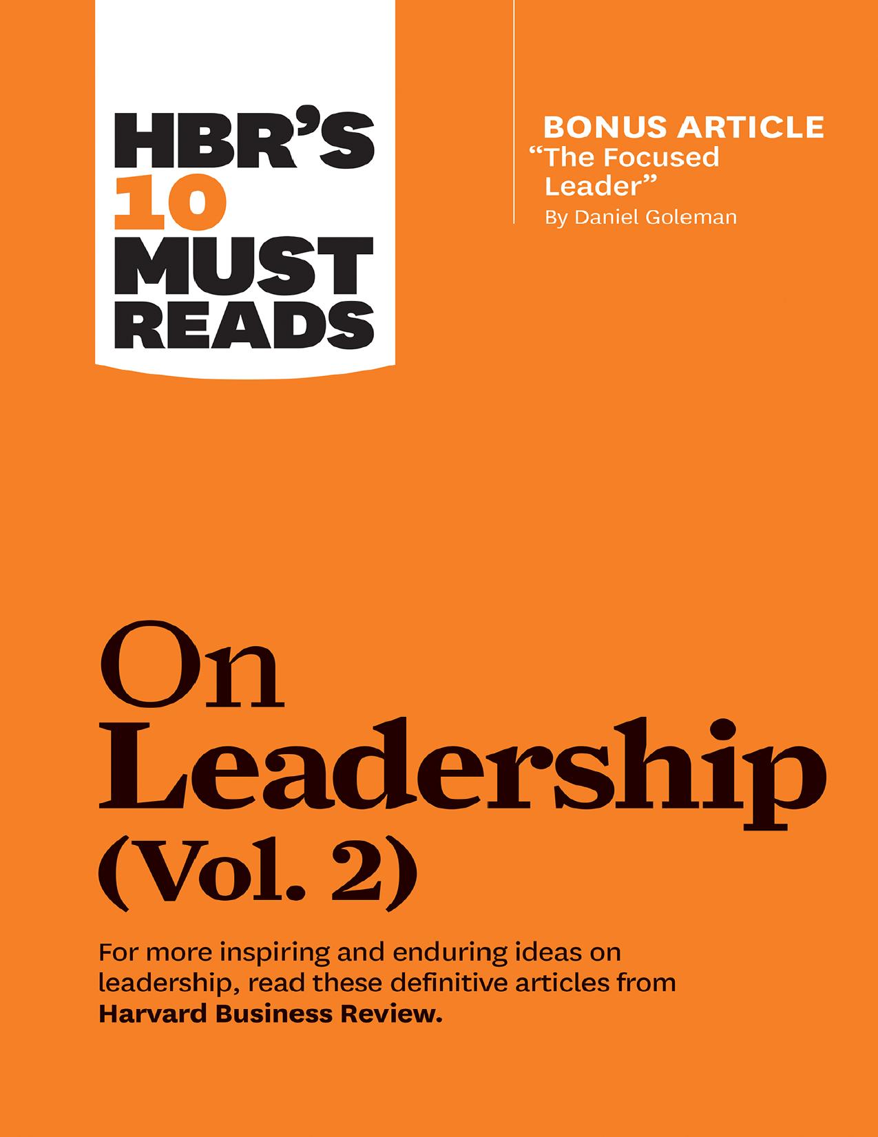 (eBook PDF)HBR's 10 Must Reads on Leadership, Vol. 2 by Harvard Business Review