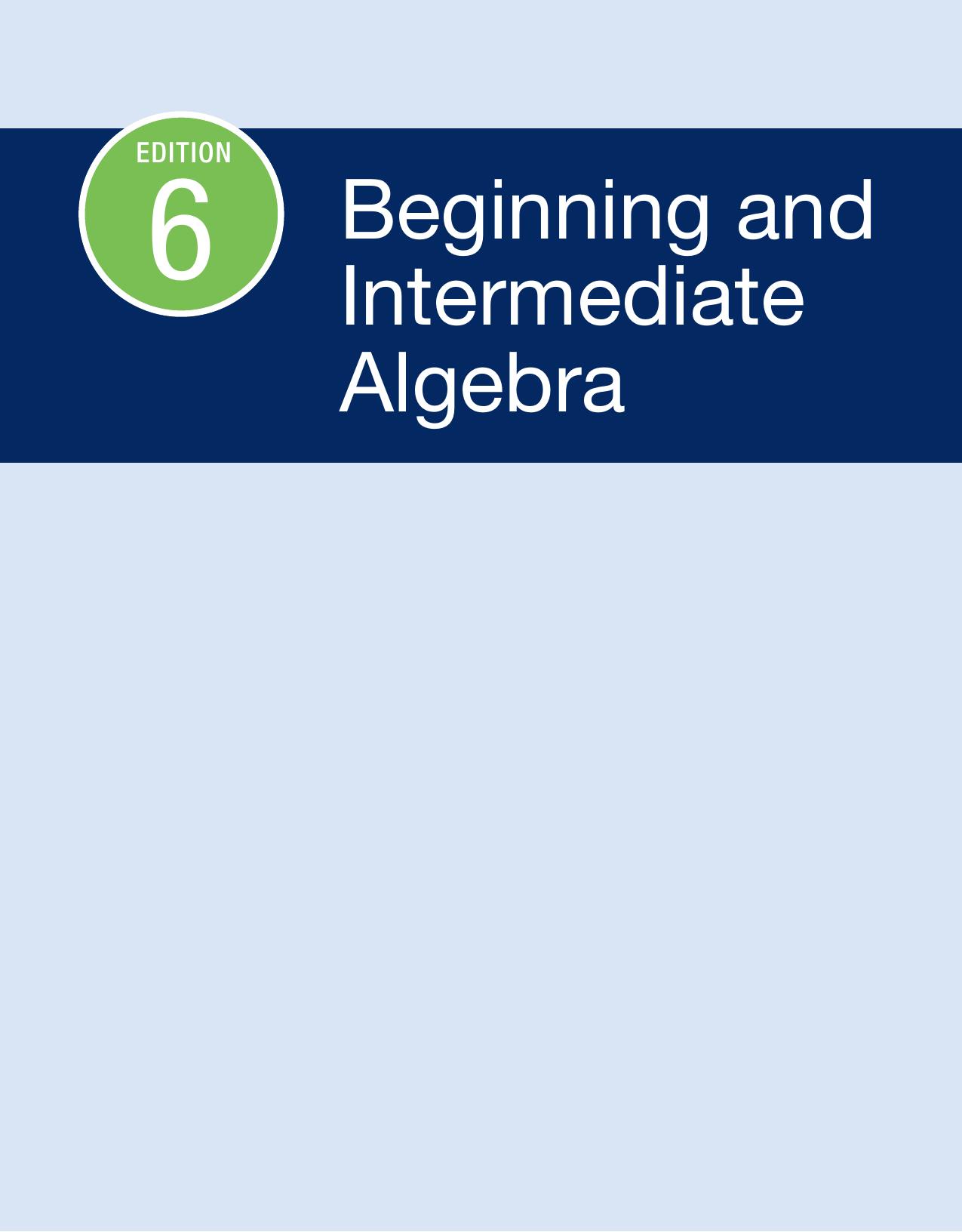 (eBook PDF)Beginning and Intermediate Algebra 6th by Margaret Lial