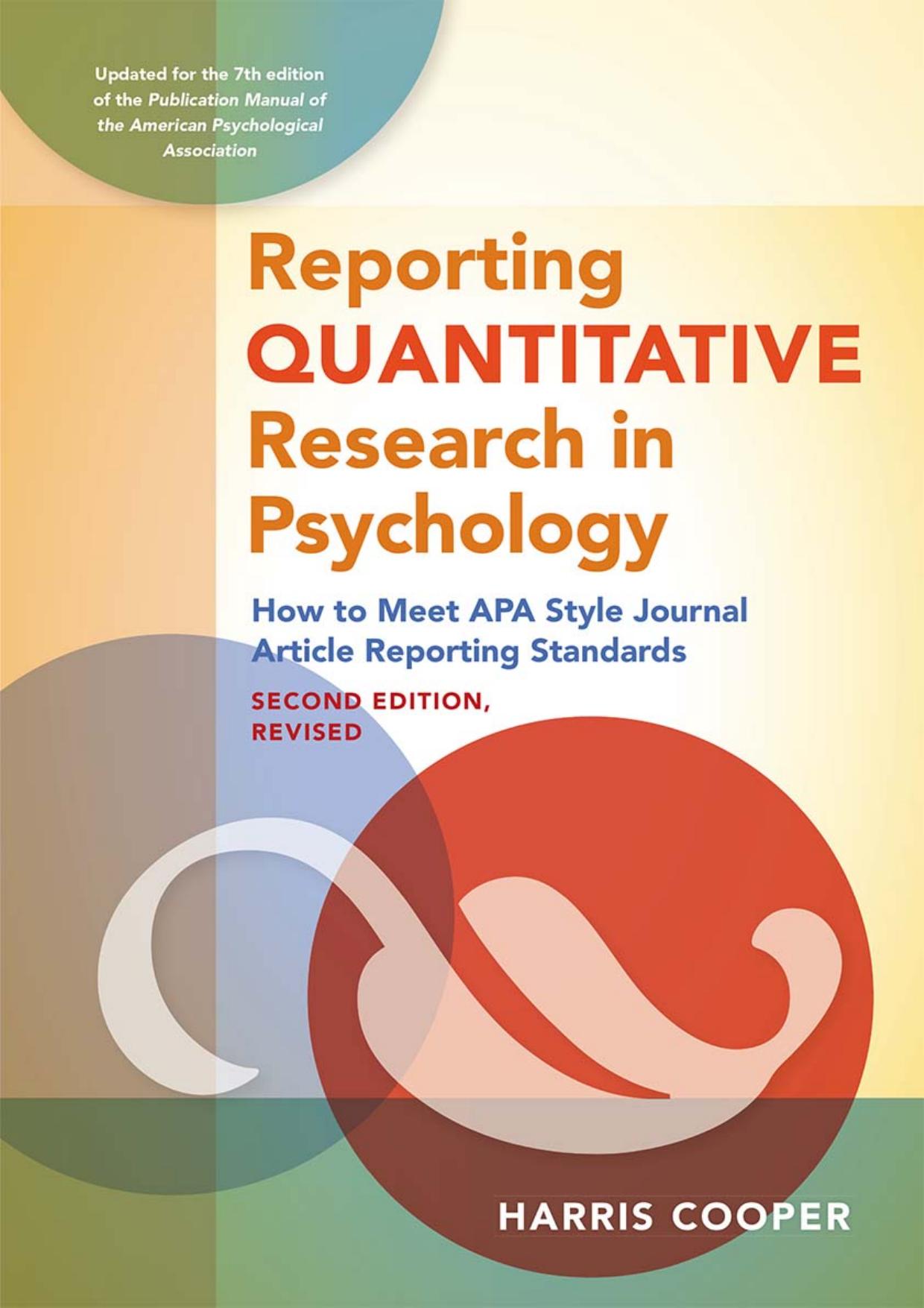 (eBook PDF)Reporting Quantitative Research in Psychology Second Edition by Harris M. Cooper