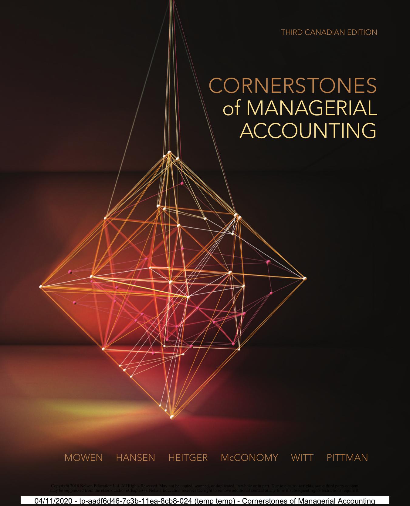 (eBook PDF)Cornerstones of Managerial Accounting 3rd Edition by Maryanne Mowen,Don Hanson