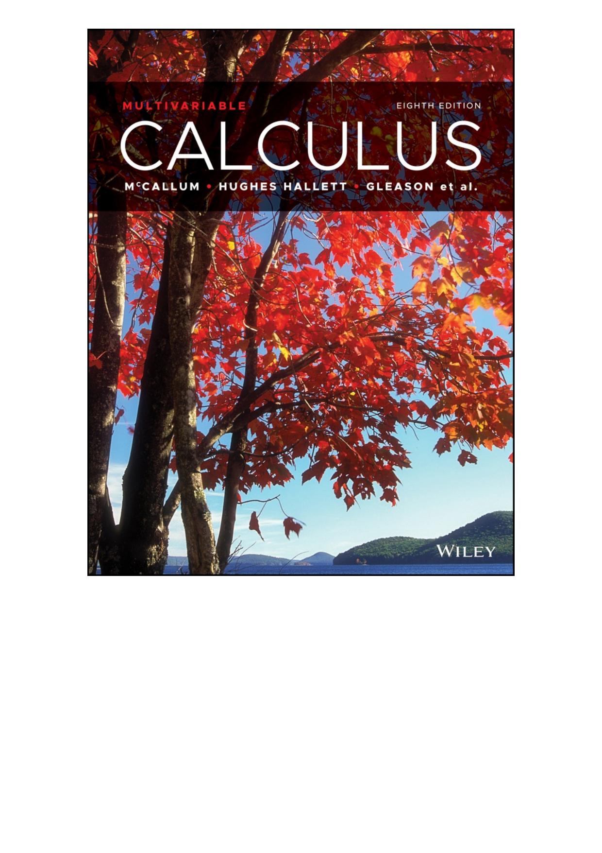 (Test Bank)Calculus: Multivariable, 8th Edition by Andrew M. Gleason,Deborah Hughes-Hallett