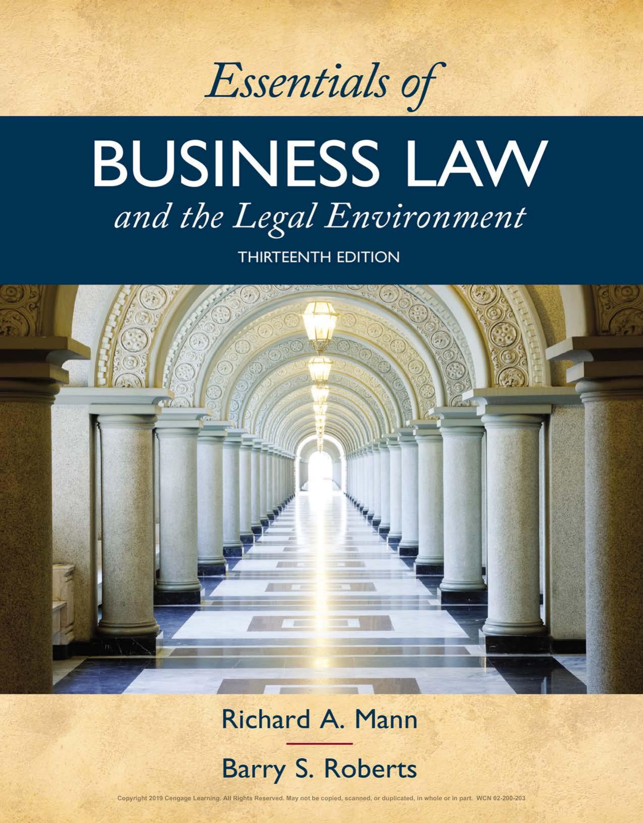 (eBook PDF)Essentials of Business Law and the Legal Environment 13th