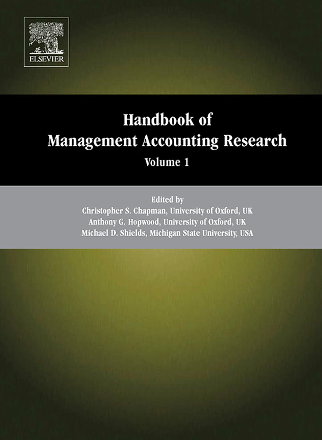 (eBook PDF)Handbook of Management Accounting Research, Volume 1 by Christopher S. Chapman