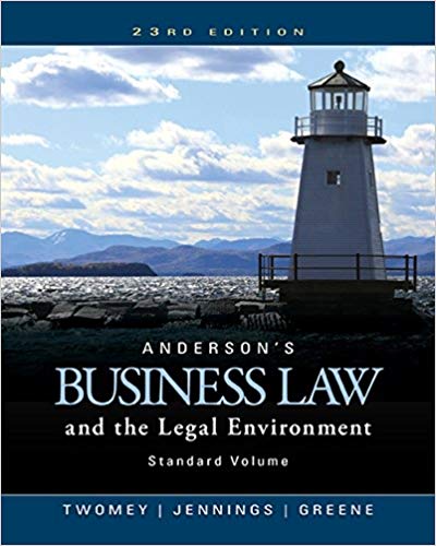 (eBook PDF)Anderson s Business Law and the Legal Environment, Standard Volume 23e by David P. Twomey , Marianne M. Jennings , Stephanie M Greene 