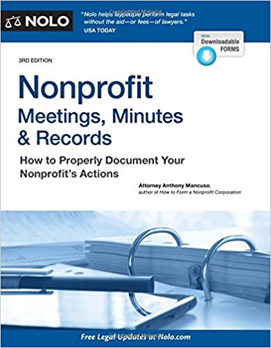 (eBook PDF)Nonprofit Meetings, Minutes & Records by Anthony Mancuso Attorney 