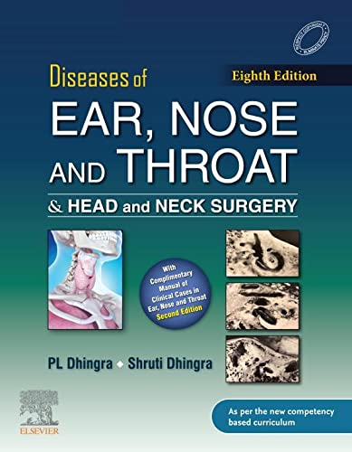 Diseases of Ear, Nose ＆amp; Throat and Head ＆amp; Neck Surgery, 8th edition (Original PDF) by P. L. Dhingra 