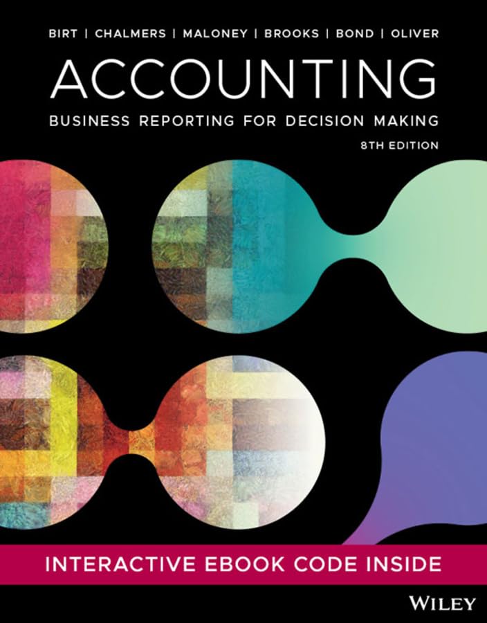 Solution manual for Accounting Business Reporting for Decision Making 8th by Jacqueline Birt, Keryn Chalmers, Suzanne Maloney, Albie Brooks, Judy Oliver, David Bond