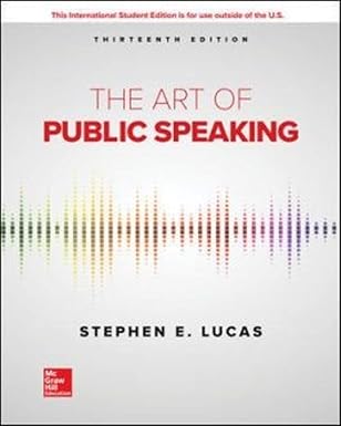 Test Bank  The Art of Public Speaking 13th Edition  by Stephen Lucas