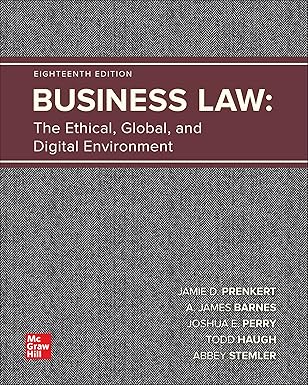 (eBook PDF)Business Law The Ethical Global and E Commerce 18th Edition by Jamie Darin Prenkert , A. James Barnes , Joshua E. Perry , Todd Haugh 
