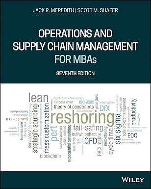 Solution manual for  Operations and Supply Chain Management for MBAs 7th  by Jack R. Meredith , Scott M. Shafer 