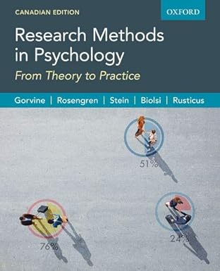 (eBook PDF)Research Methods in Psychology From Theory to Practice, by Ben Gorvine , Karl Rosengren , Lisa Stein , Kevin Biolsi , Shayna Rusticus 