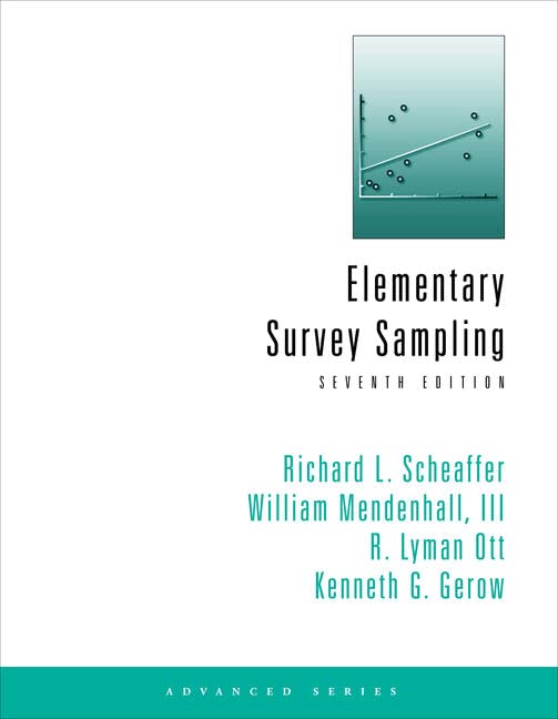 Solution manual for Elementary Survey Sampling 7th edition by  Richard L. Scheaffer, William Mendenhall, III, R. Lyman Ott, Kenneth G. Gerow 