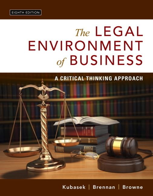 (eBook PDF)The Legal Environment of Business 8th Edition by  Nancy Kubasek, Bartley Brennan, M. Browne