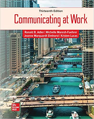 Test Bank for Communicating at Work 13th Edition by Ronald Adler 