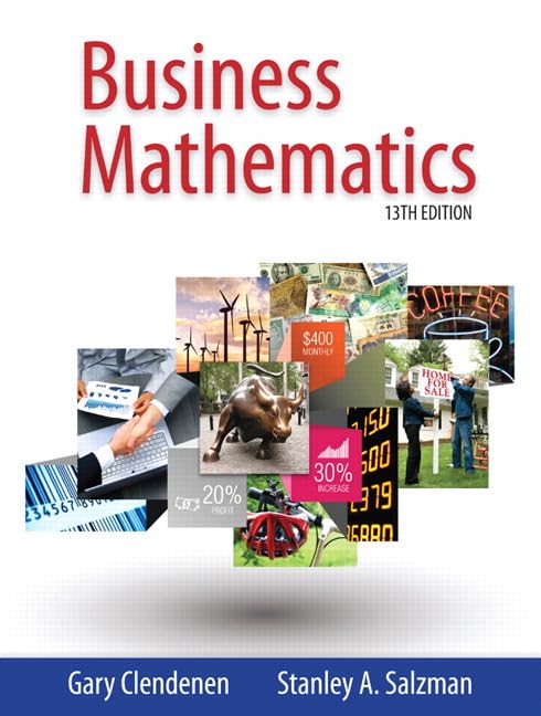 (eBook PDF)Business Mathematics 13th Edition by  Gary Clendenen, Stanley Salzman