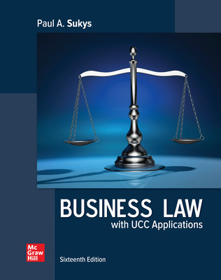Solution manual for Business Law with UCC Applications 16th Edition by Paul A. Sukys